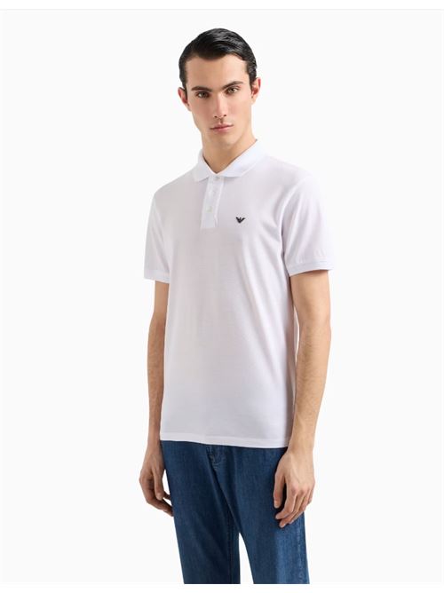 Mercerized pique polo shirt with micro eagle Emporio Armani | 8N1FQ2 1JTKZ.0100